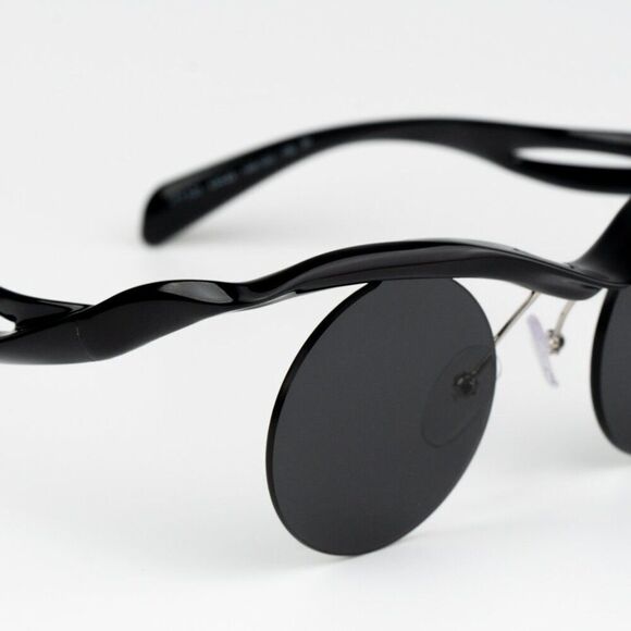 NEW Prada PRA24S 1AB5S0 Black Dark Grey Round Unisex Sunglasses 0PR A24S - Picture 10 of 15